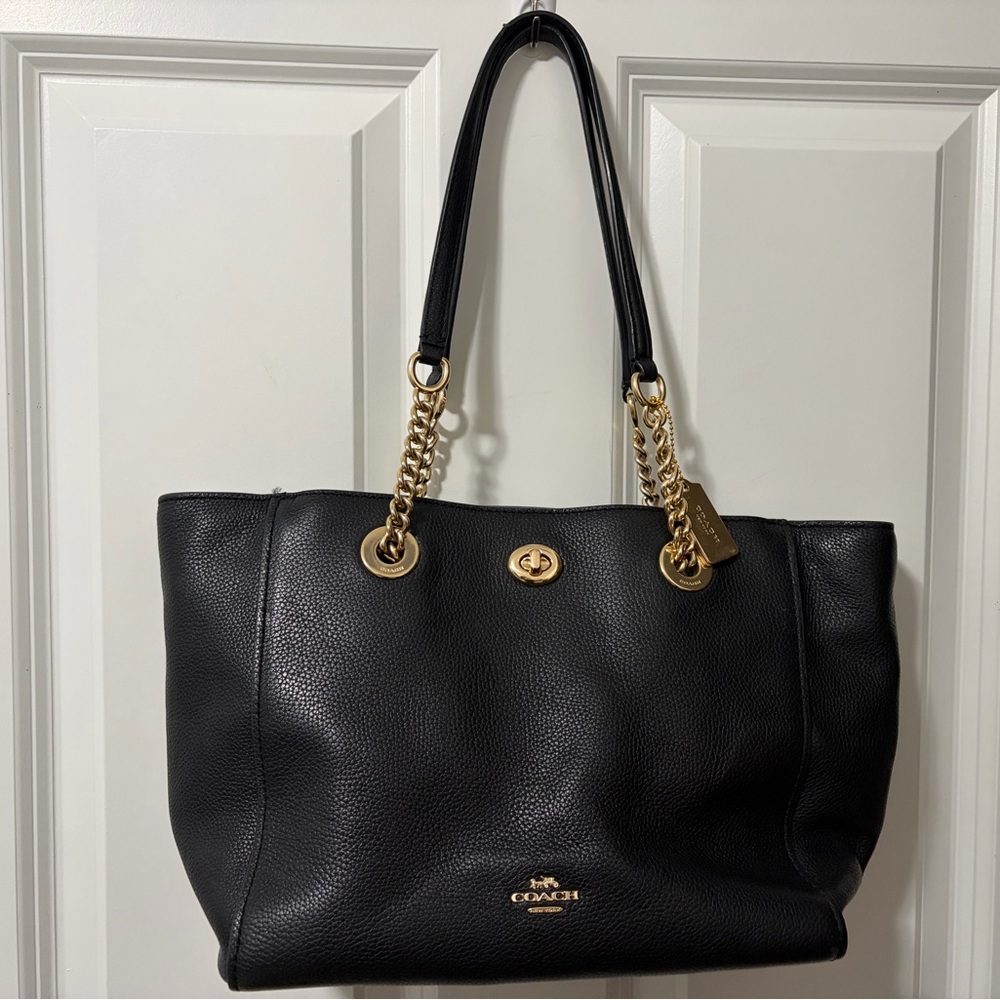 Coach Black Leather Hand Bag